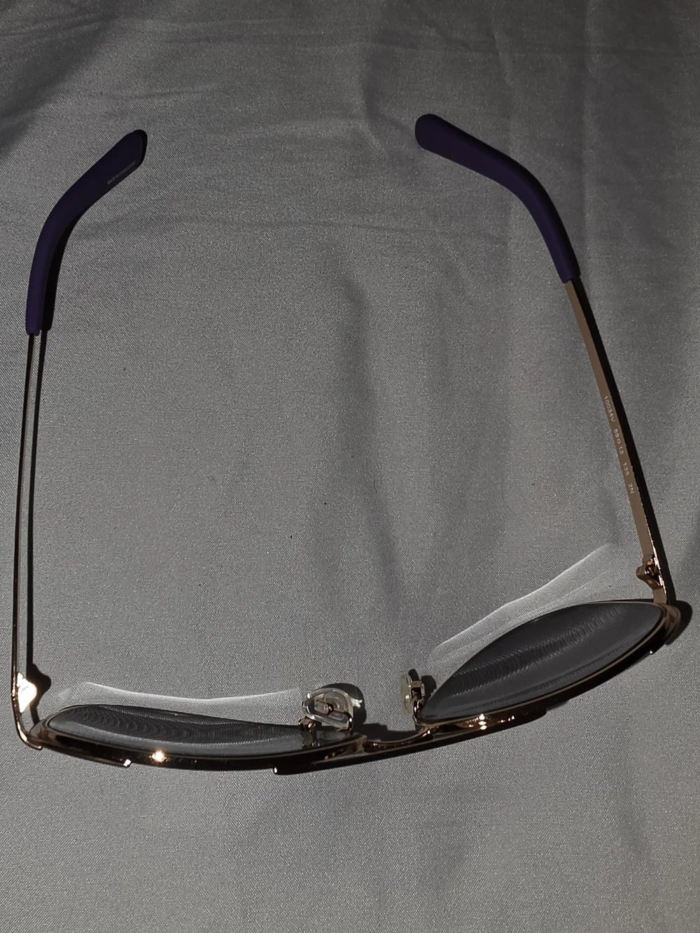 Michael Kors Gold Frame Aviator Sunglasses with Dark Blue Lenses
